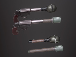 wwii granade launcher granades 3D 模型