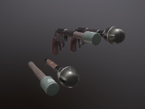 wwii granade launcher granades 3D 模型