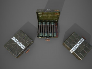 wwii stielhandgranate m24 case with stielhandgranate m24 grenade Modelo 3D
