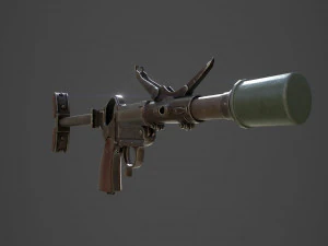 wwii german grenade launcher full pack 3D Model