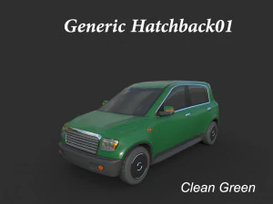 generieke hatchback 01 schoon groen 3D Model
