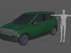 generic hatchback 01 clean green 3D Model
