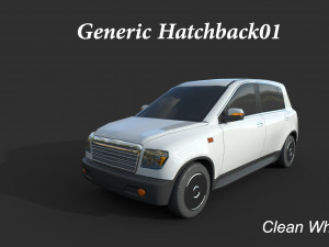 generic hatchback 01 clean white 3D Model