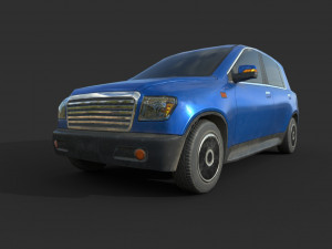 generic hatchback 01 dirty blue 3D Модель