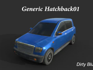 hatchback gen&eacute;rico 01 azul sujo Modelo 3D
