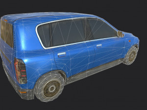 generic hatchback 01 dirty blue 3D Модель