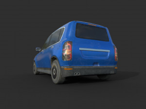 generic hatchback 01 dirty blue 3D Модель