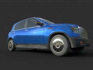 generic hatchback 01 dirty blue 3D Модель