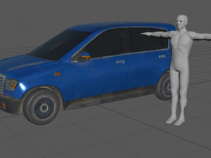 generic hatchback 01 dirty blue 3D Модель