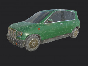 generic hatchback 01 rusty green 3D Model
