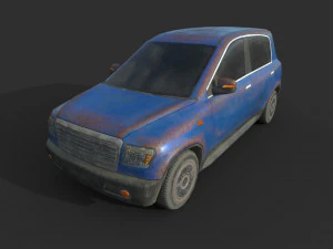 generic hatchback 01 rusty blue 3D Model