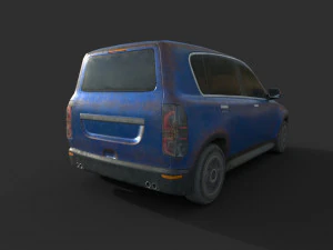 generic hatchback 01 rusty blue 3D Model