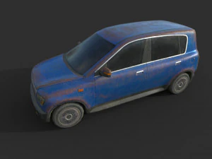 generic hatchback 01 rusty blue 3D Model