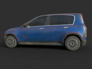 generic hatchback 01 rusty blue 3D Model