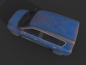 generic hatchback 01 rusty blue 3D Model