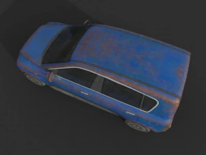 generic hatchback 01 rusty blue 3D Model