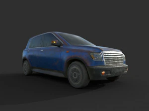 generic hatchback 01 rusty blue 3D Model