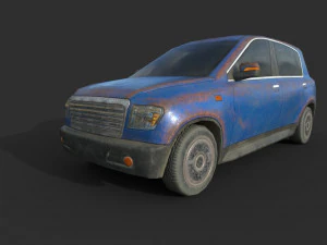generic hatchback 01 rusty blue 3D Model