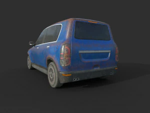 generic hatchback 01 rusty blue 3D Model