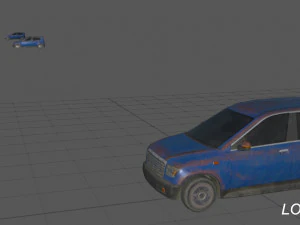 generic hatchback 01 rusty blue 3D Model