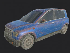 generic hatchback 01 rusty blue 3D Model