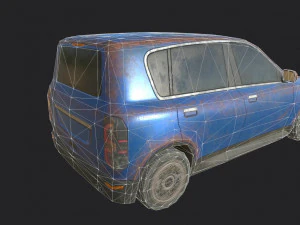 generic hatchback 01 rusty blue 3D Model