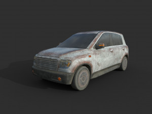 generic hatchback 01 rusty white 3D Model