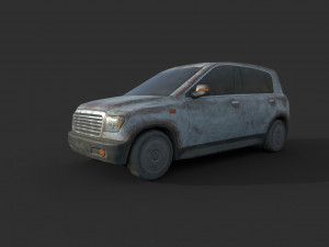 generic hatchback 01 rusty white Modelo 3D