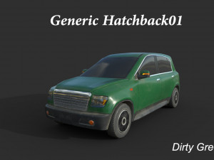 generic hatchback 01 dirty green Modèle 3D