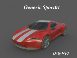 generic sport car dirty red 3D Model