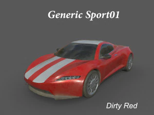 automobile sportiva generica rosso sporco Modello 3D