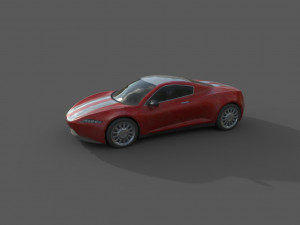 generic sport car dirty red Model 3D