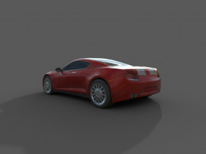 generic sport car dirty red Model 3D