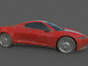 generic sport car dirty red Model 3D