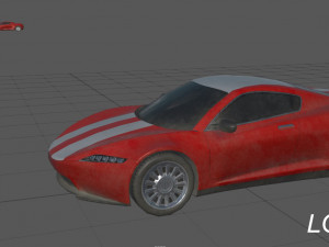 generic sport car dirty red Model 3D