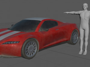 generic sport car dirty red Model 3D