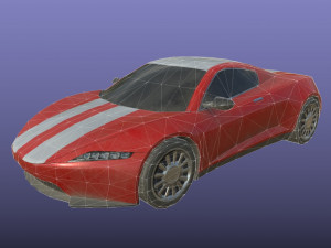 generic sport car dirty red Model 3D
