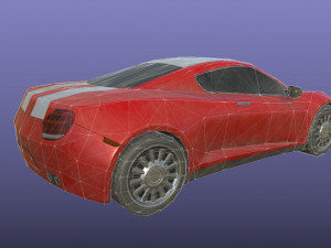 generic sport car dirty red Model 3D