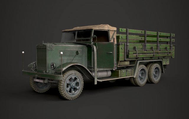 ww2 german krupp l3h163 truck Modèle 3D .c4d .max .obj .3ds .fbx .stl .blend