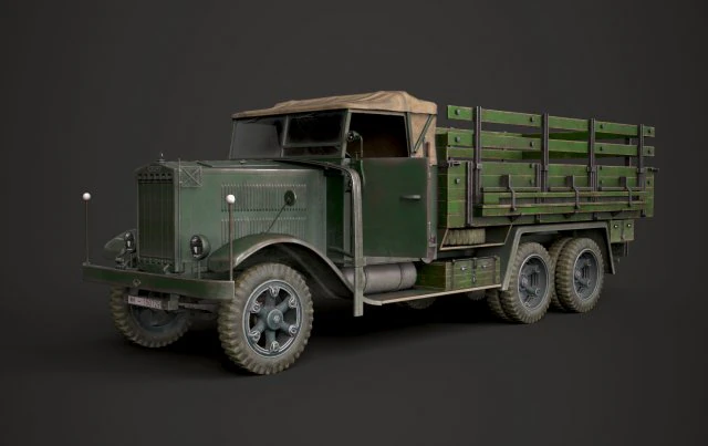ww2 german krupp l3h163 truck 3D Model .c4d .max .obj .3ds .fbx .stl .blend