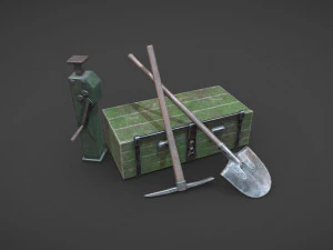 ww2 german army tools 3D Model