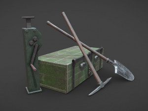 ww2 german army tools Modello 3D