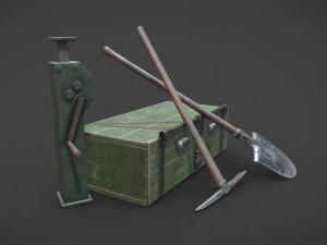 ww2 german army tools 3D Model