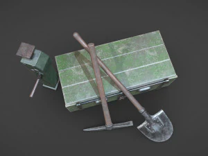 ww2 german army tools 3D Model