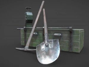 ww2 german army tools 3D Model