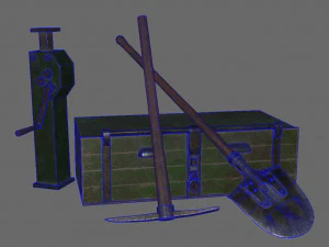 ww2 german army tools 3D Model