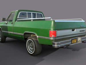 chevrolet c10 1982 green 3D Model