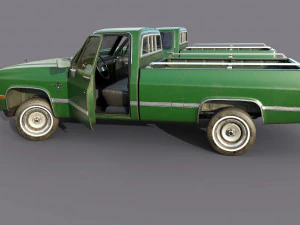 chevrolet c10 1982 green 3D Model