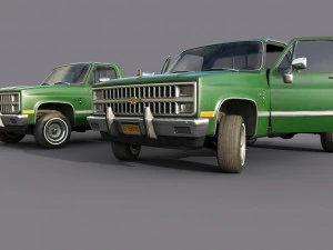 chevrolet c10 1982 green 3D Model