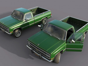 chevrolet c10 1982 green 3D Modell